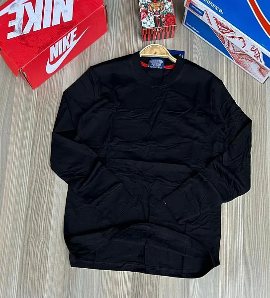 Long Sleeved Cotton Round Neck Shirts