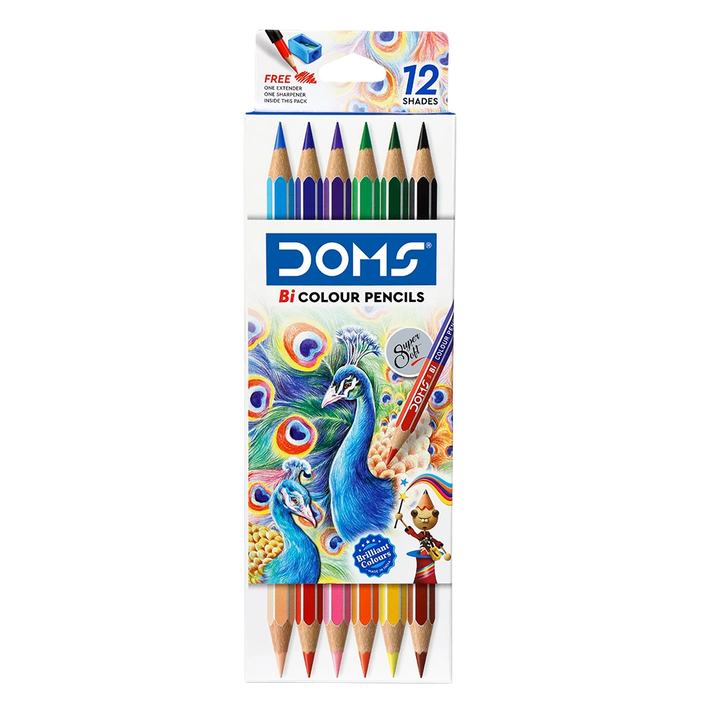 DOMS Colour Pencil 12 Bi Colour